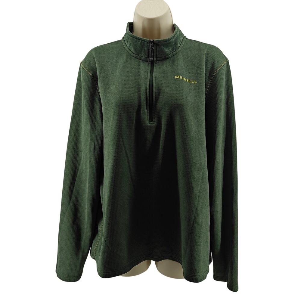 Merrell Pullover Green 1/4 Zip Mens Large Mock Neck